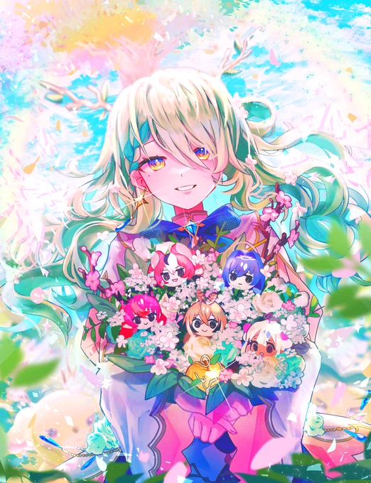 I thought the original piece was colourful enough but it's even more magical now