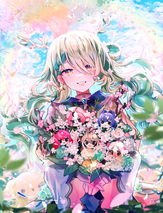 I thought the original piece was colourful enough but it's even more magical now