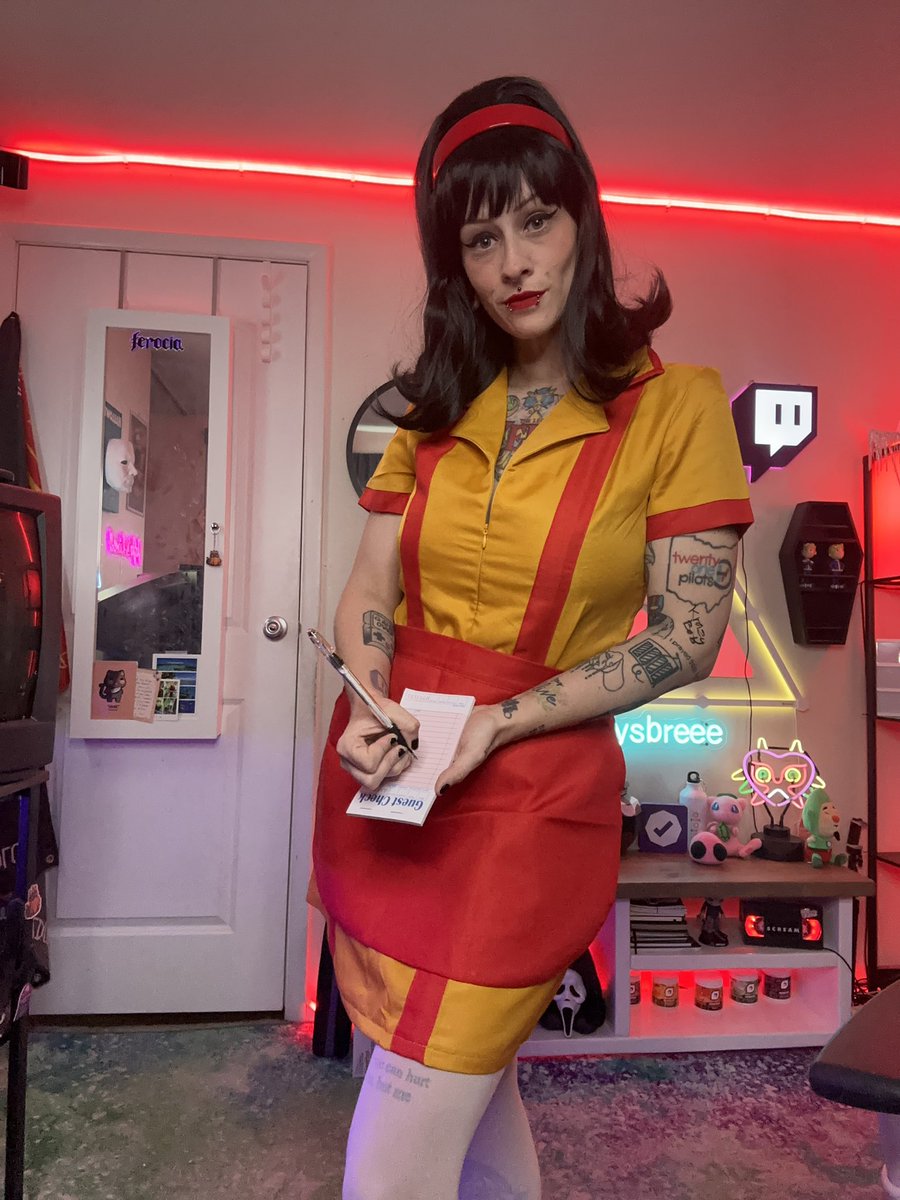 JOJOsaysbreee's tweet photo. Come by the diner and grab a milkshake! Be careful though, it’s reportedly a little haunted…

Waitress cosplay for the Nell’s Diner release! ❤️ https://t.co/50Kf8fEjRQ