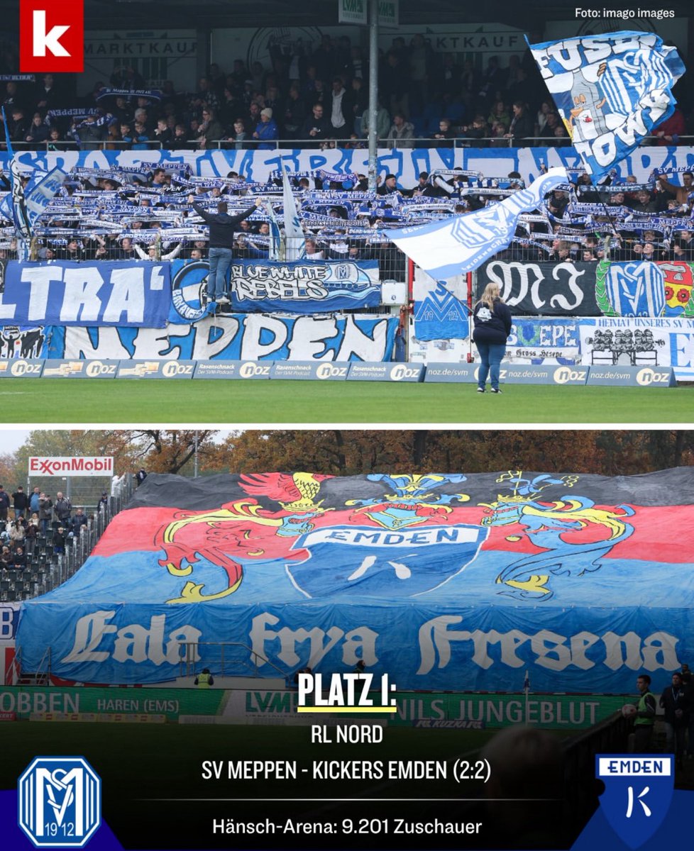 juan2FD's tweet image. El partido de Meppen fue el de más afluencia de público la pasada jornada en los cinco grupos de Regionalliga:

9.201 SV MEPPEN - Kickers Emden
6.100 Halle - Babelsberg
6.023 RW Erfurt - Zwickau
5.013 Kickers Offenbach - Freiburg II
4.999 Chemie Leipzig - Meuselwitz

#MeppenES