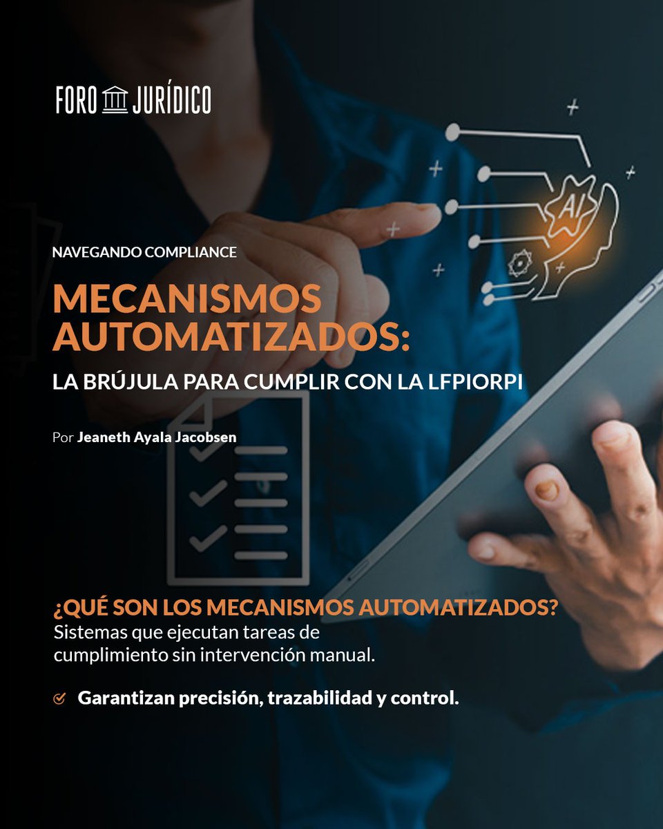 ForoJuridico's tweet image. ⚙️ La tecnología es la nueva brújula del cumplimiento.
Los mecanismos automatizados ayudan a reducir errores, documentar evidencias y cumplir con la LFPIORPI sin perder el rumbo.
 
🔗 Lee el artículo de Jeaneth Ayala forojuridico.mx/mecanismos-aut… 
#Compliance #LFPIORPI #LegalTech