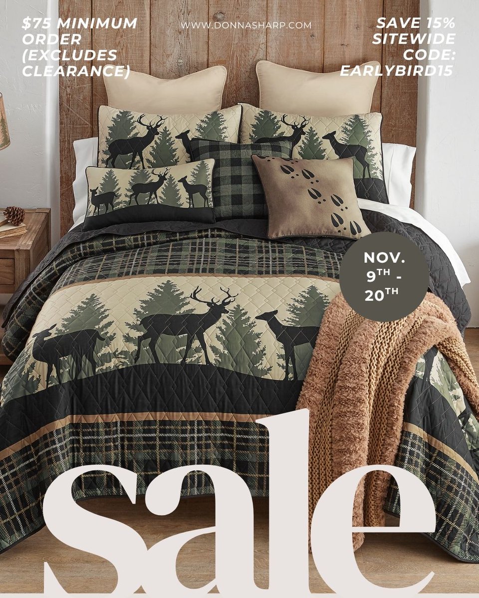 DonnaSharpQuilt's tweet photo. Get your Holiday Shopping started early! Save 15% through November 20th with Code EARLYBIRD15. (*excludes clearance Sale Items.) Shop: https://t.co/Lvj8Nhd9hz https://t.co/Zzmt2mHI0u