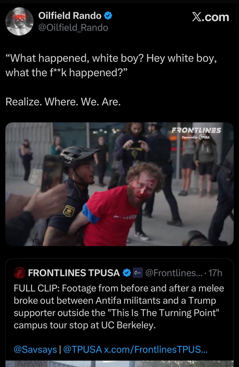 I can promise you that Ted Cruz won’t say anything. Bari Weiss won’t have a 60 Minutes segment on CBS about anti-white hatred. Media will ignore it.

White people are seen as a target for violence. 

But don’t shout, “Free Palestine,” that means you get expelled by Trump.