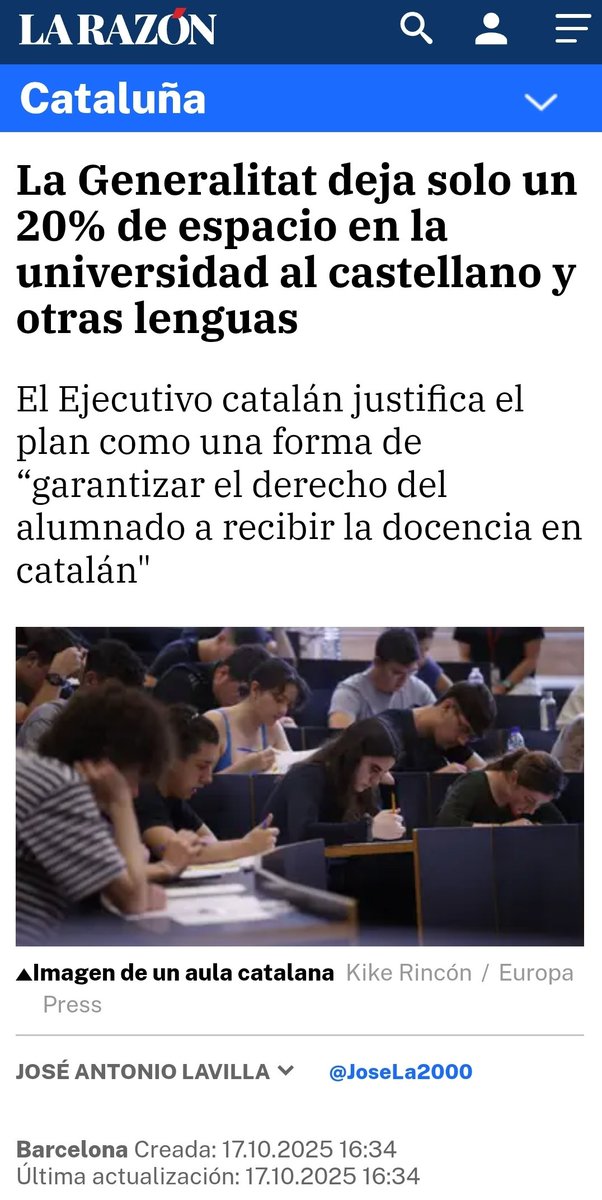 LSCat_USA's tweet image. Eso se llama libertad. Eso están logrando con la imposición del catalán en las escuelas y en la universidad, los jóvenes se revelan a la imposición. Libertad pura y dura, aunq les cueste comprender
Cataluña es España, lo justo sería enseñar las lenguas por igual
#LaSilenciosaCat