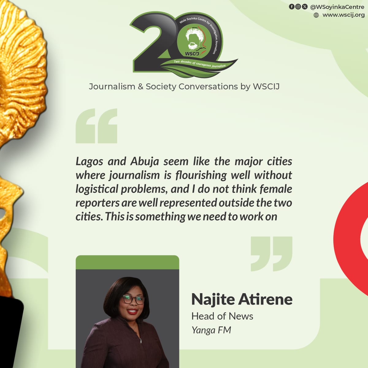 <a href="/najite_/">Najite</a>, Head of News, Yanga FM pointed out that while journalism thrives in Lagos and Abuja, many female reporters outside these cities still face challenges of visibility and opportunity.