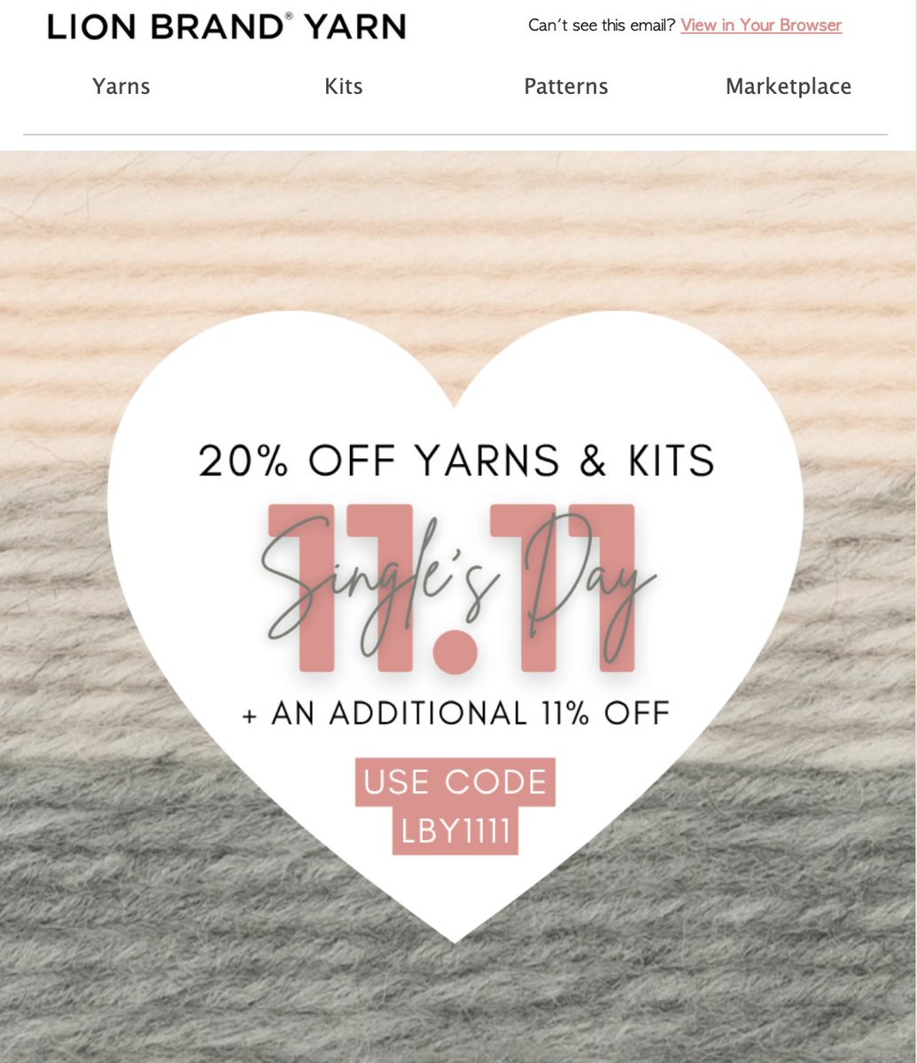 CS_Prevails's tweet image. @lionbrandyard promoting &quot;Singles Day&quot; on November 11 with nary of mention of the men and women who have served in the United States military. Woke much???