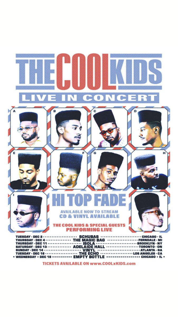 First proper tour in YEARS. We are hype and ready to get this started. 

Performing New songs from HI TOP FADE and classics from The bake sale, Gone fishing, Tacklebox etc. 

Let us know which city on the list is near you!

🎫 Tickets at coolxkids.com