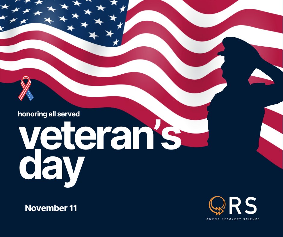 From all of us at Owens Recovery Science, to all Veterans, Thank You!
🇺🇲
Thank you for protecting us
Thank you for sacrificing your time to give us ours
Thank you for respecting and fighting for our values even if you don't share them
Thank you for leaving your families to behind