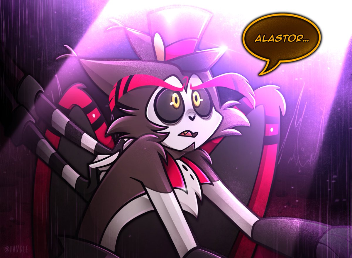 AlThisAestheti's tweet photo. 💜 #HazbinHotel 💜

A redraw of that one scene where Husk was worried about Alastor for half a sec (I need it tattooed on my forehead)🐱 

I want him to care SO badly 😭 (I’m delusional)

#HazbinHotelFanart #Husk #Alastor #hazbinhotelseason2 #Radiohusk #HazbinHotelHusk https://t.co/0tvE2X7iFQ