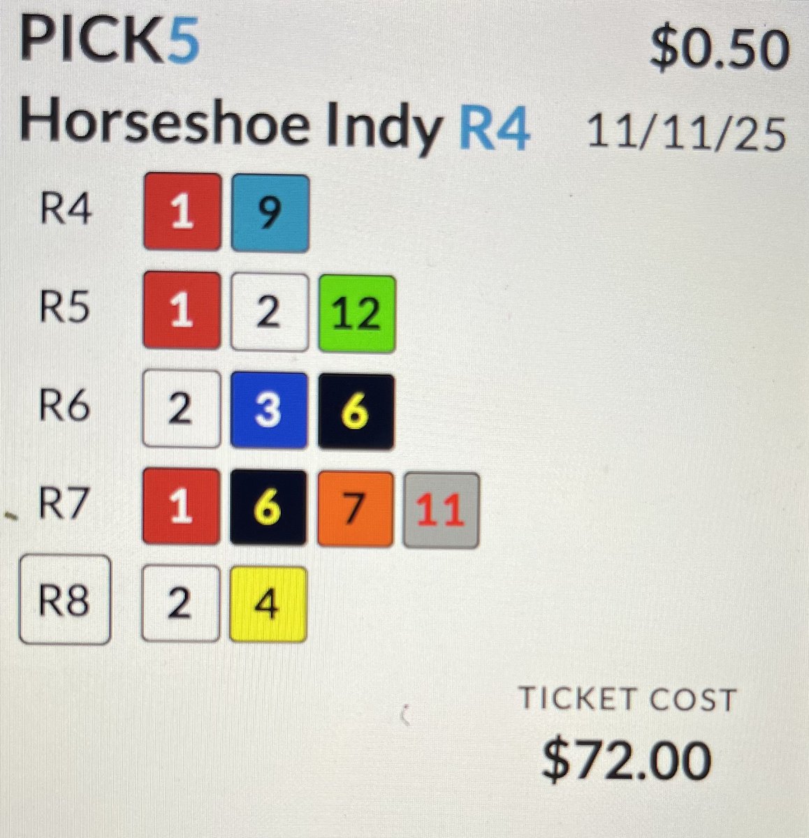 EntreHipicosBet's tweet photo. #EHBets
HSI 11/11
1. 5-6-2
2. 4-7-1
3. 6-7-5
4. 9-1-7
5. 12-1-2-10
6. 6-2-3-10
7. 6-7-11-1
8. 2-4
9. 9-2
Gracias a las herramientas de @EquinEdge, La Nueva Generación de Apostadores.
Adjuntos sugerencias para los diferentes picks https://t.co/dCsla8fMyH