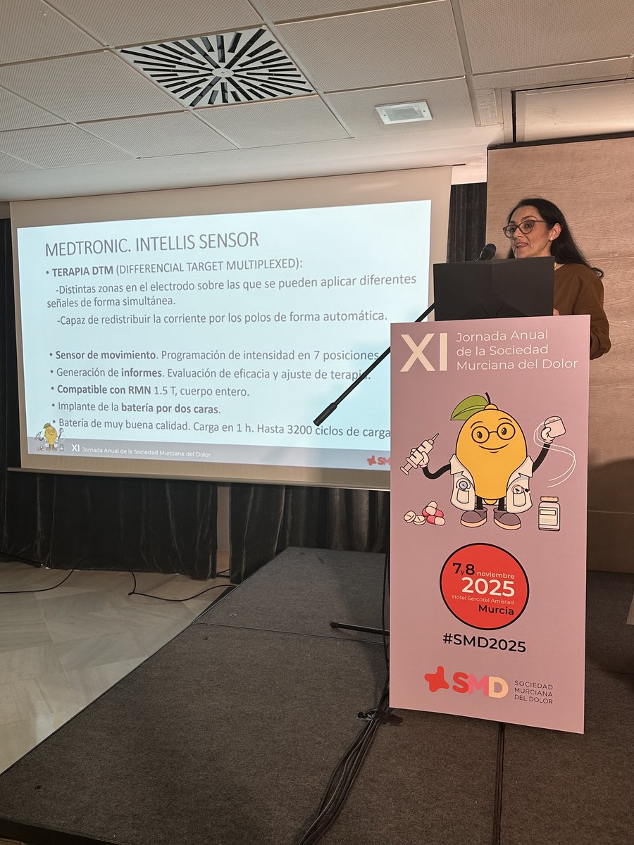 MuleroCervantes's tweet photo. La Dra. Nuria Domínguez @nuria_dose mostró todas las capacidades de los diferentes dispositivos de ESTIMULACIÓN dentro la cartera de servicios de las Unidades de Dolor de @Murciasalud https://t.co/f6iY6Bec0S