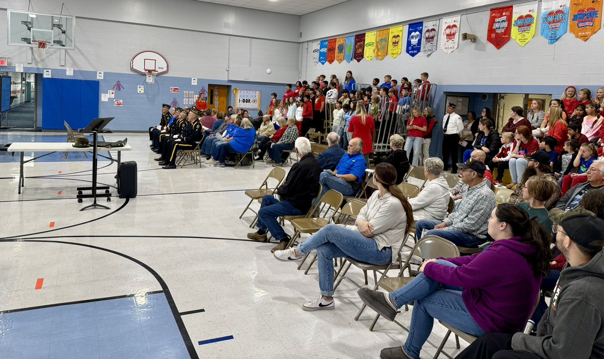 Happy Veterans Day to all who have served! We had a nice program this morning with over 20 veterans in attendance. Thank you to Gary Wemhoff for being speaking to our students, staff, and guests! #lakeviewvikes