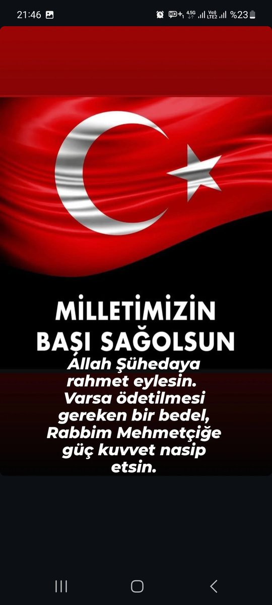 Milletimizin başı sağolsun.