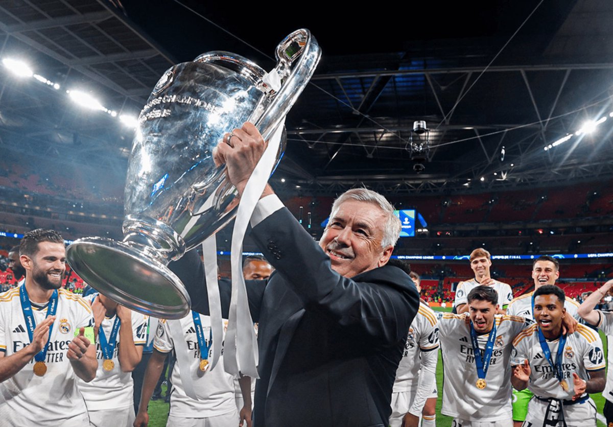 From 2016 to 2021, Real Madrid won 12 trophies out of 36 = 33% trophies won.

From 2022 to 2025, Real Madrid won 11 trophies out of 24 = 46% trophies won.

Carlo Ancelotti is simply the GREATEST.