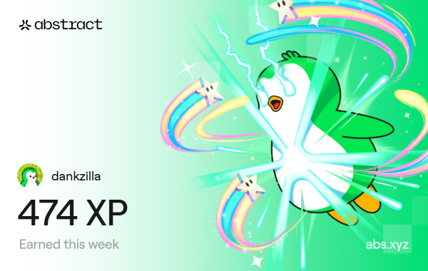 Danksphere_X's tweet photo. I just earned 474 XP on @AbstractChain! 🎉 https://t.co/H0MWC0Vm3j