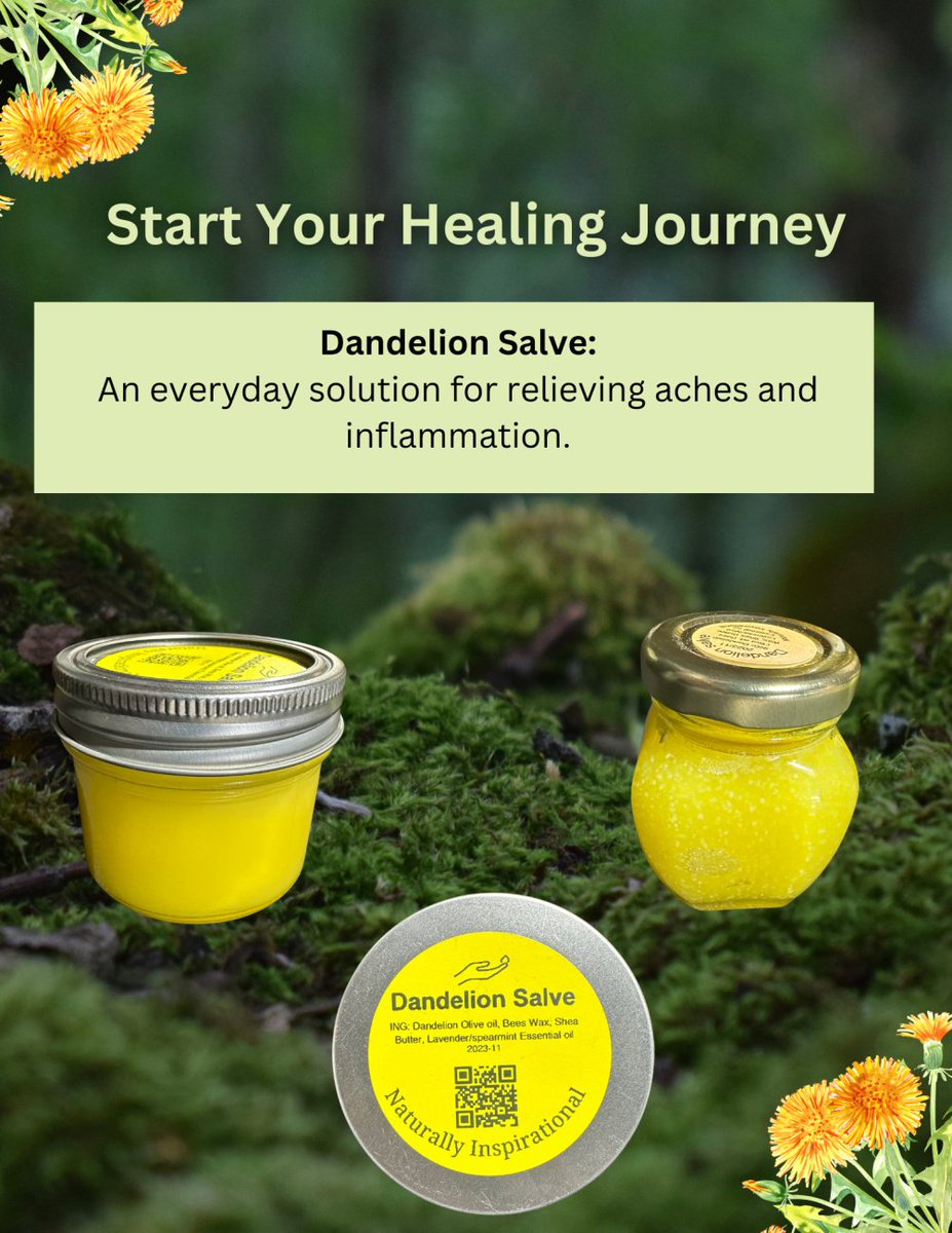 WhitmanSar81704's tweet image. STOP ACCEPTING DAILY PAIN.
Dandelion Salve: Your daily fix for aches and inflammation. Guaranteed relief. Don't suffer for free.
Claim your FREE Salve (ships FREE) now: naturallyinspirational.biz/products/salve…
#DailyRelief #Dandelion #NoMorePain