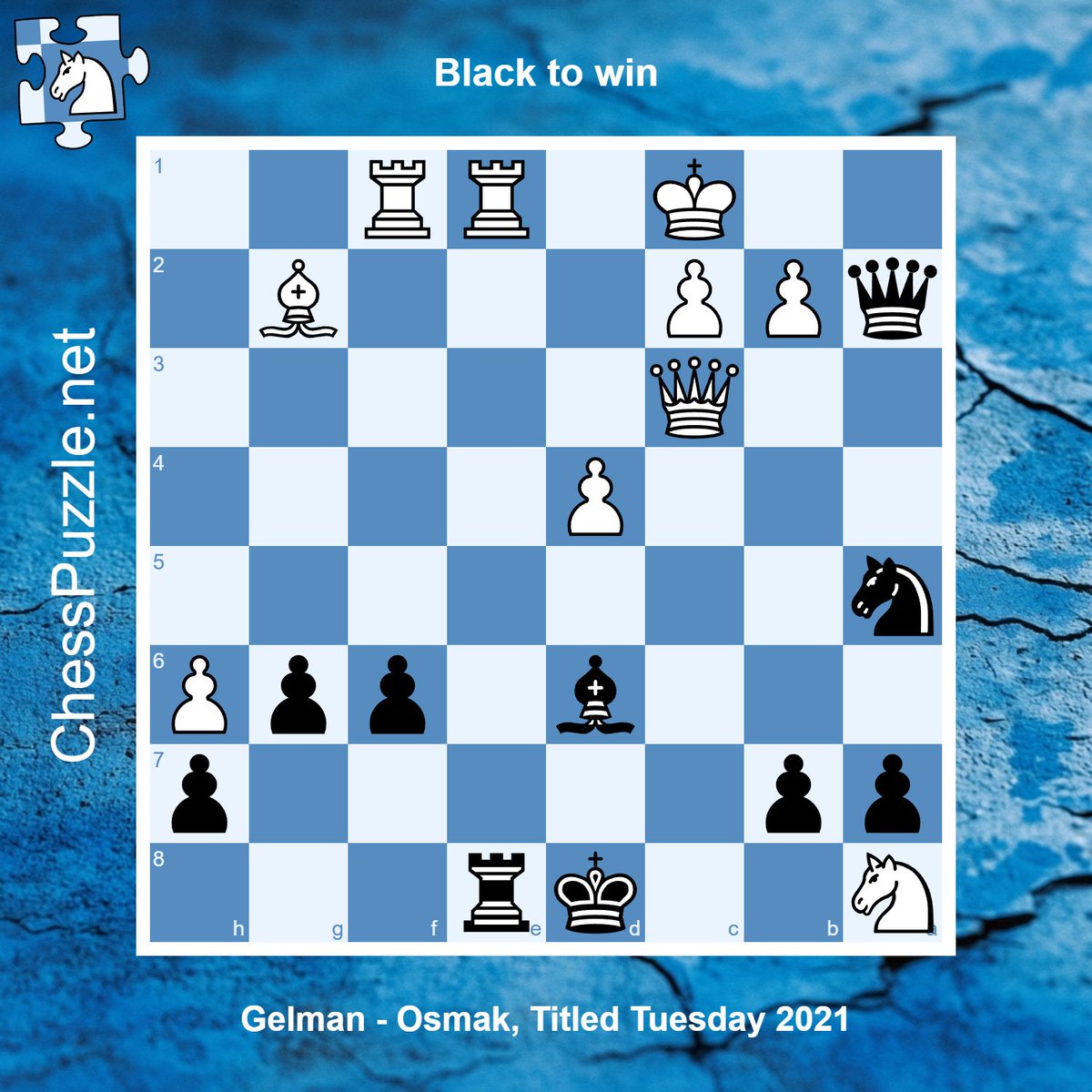 Daily #chess puzzle on Titled Tuesday: chesspuzzle.net/Puzzle/473561