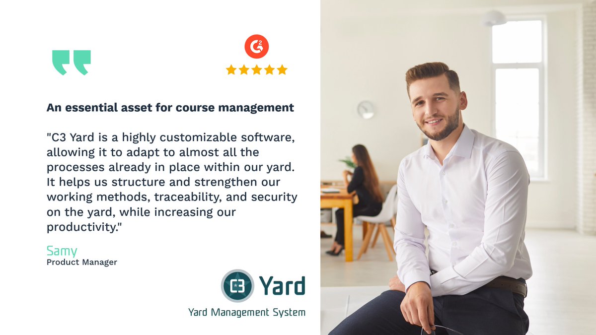 c3solutions's tweet image. Your yard is unique, your software should be too.  

Choose a highly configurable YMS that works the way your team already works. 

“C3 Yard adapts to almost all our existing processes.” — Samy.

#Configurability #YMS #SupplyChain #DockScheduling