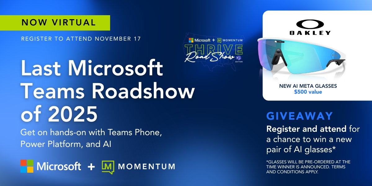 Update: Our Atlanta Microsoft Teams Roadshow is now virtual! 🚨

Customers register here: loom.ly/eXdA8Gw
Partners register here: loom.ly/KPiauk4