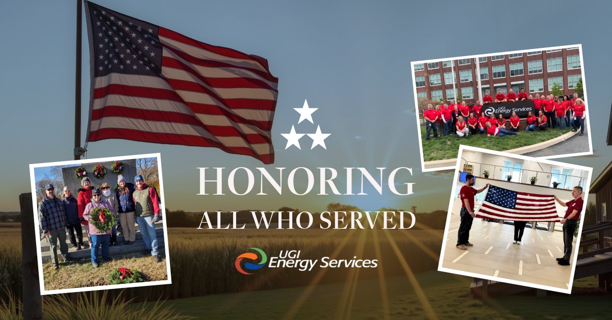 Today we honor and celebrate the brave service members whose service shaped our great nation. We're proud to support veterans and their families in our communities, and grateful for the leadership and drive our veteran colleagues bring to UGI every day. 
🇺🇸 #VeteransDay