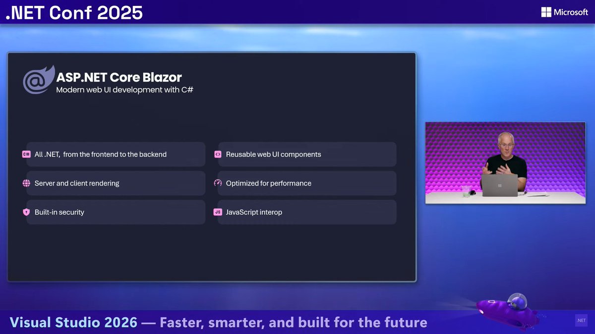 CHBernasconiC's tweet image. Let&apos;s go, @danroth27 and Blazor! #dotNETConf
