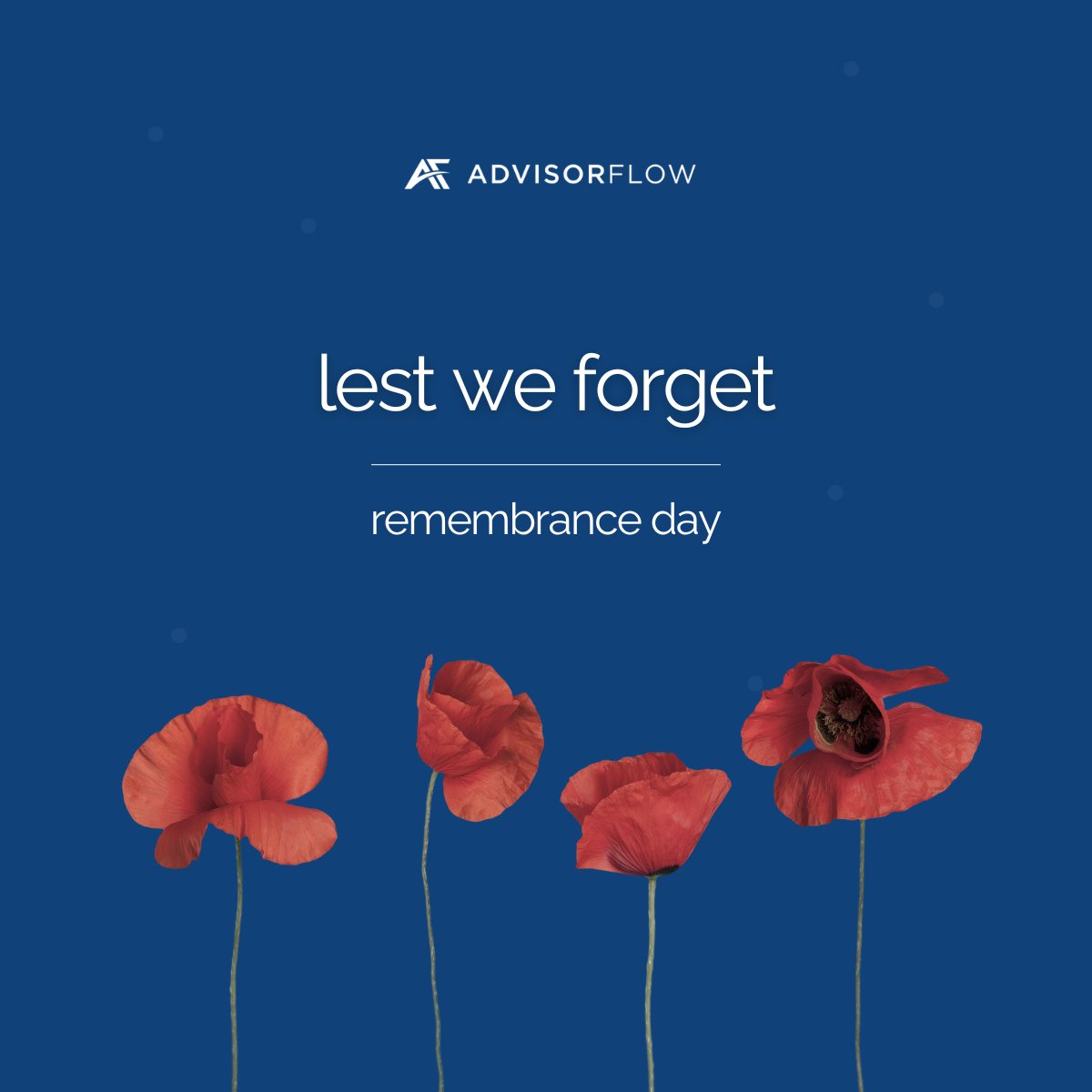 AdvisorFlow's tweet image. On this #RemembranceDay, we pause to honour and remember the brave men and women who served and continue to serve our country. Today, we reflect with gratitude and respect. #LestWeForget