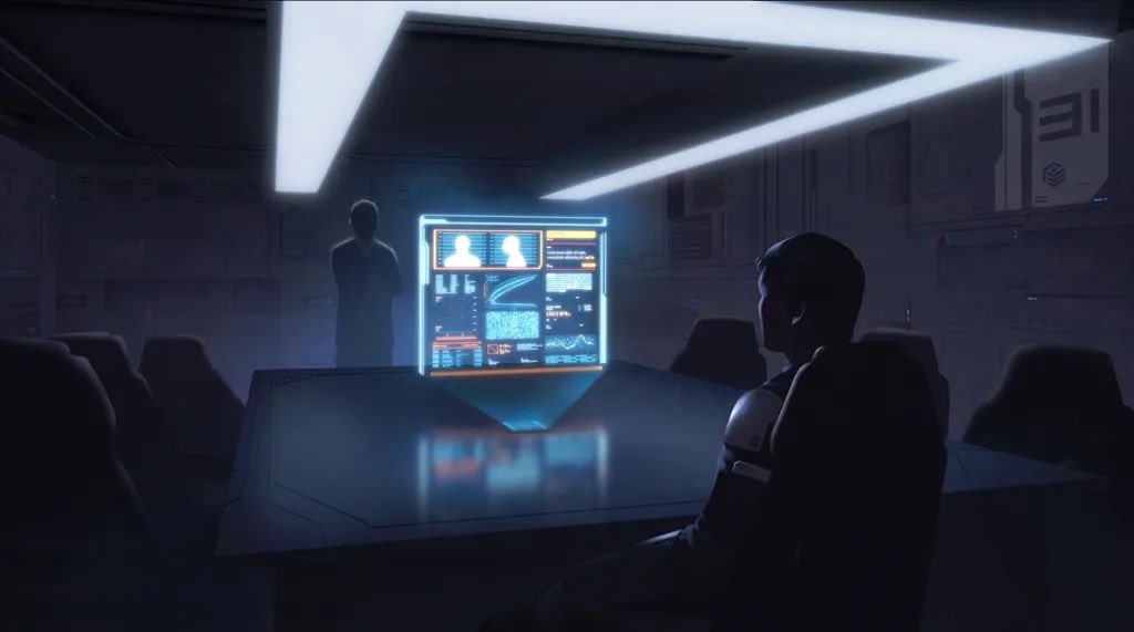 The briefing room fell silent as the holo-file came online.

Nam Restom.

Federation genius. Senior VP of Weapons Research.
And most importantly, the man behind the Quantum weapons that shouldn’t exist.
Gone. Missing. Rogue.

Scene from Chapter 8 of Quantum Paradox

#planetquest