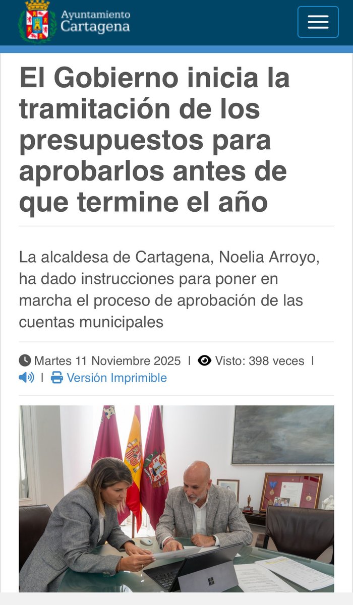 🤦🏻‍♀️ Nada dificulta más la elaboración de un #presupuesto que tener una alcaldesa como <a href="/NoeliaArroyoHer/">Noelia Arroyo</a>, incapaz de gestionar, y un concejal de hacienda como <a href="/NachoJaudenes/">Nacho Jáudenes</a>, que no sabe de números 🧮

cartagena.es/detalle_notici…