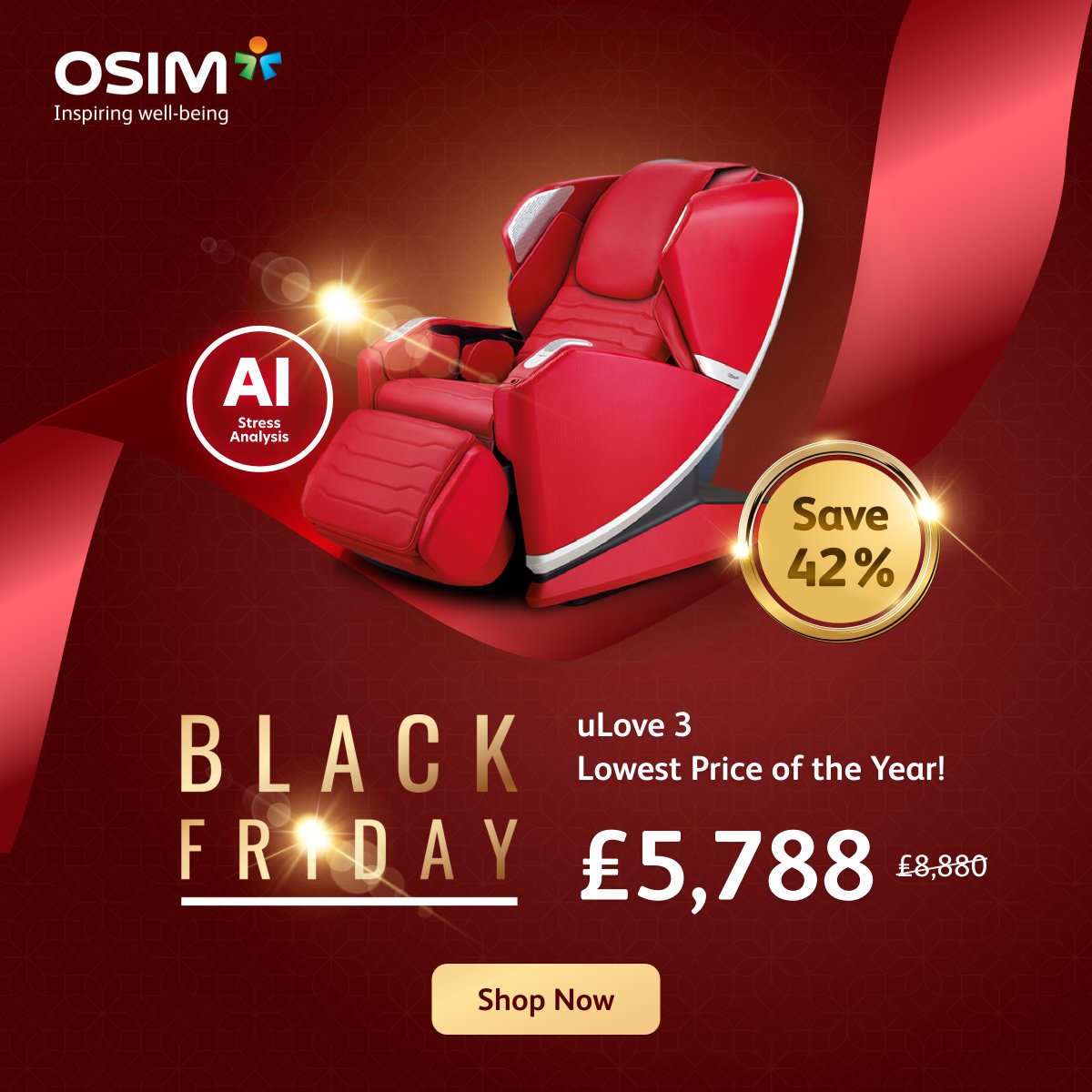 OSIM_UK_EU's tweet image. Experience the power of touch — perfected.
The uLove 3 delivers a full-body massage designed to melt stress and elevate wellness.
Don’t miss your moment.
#uLove3 #OSIM #BlackFriday