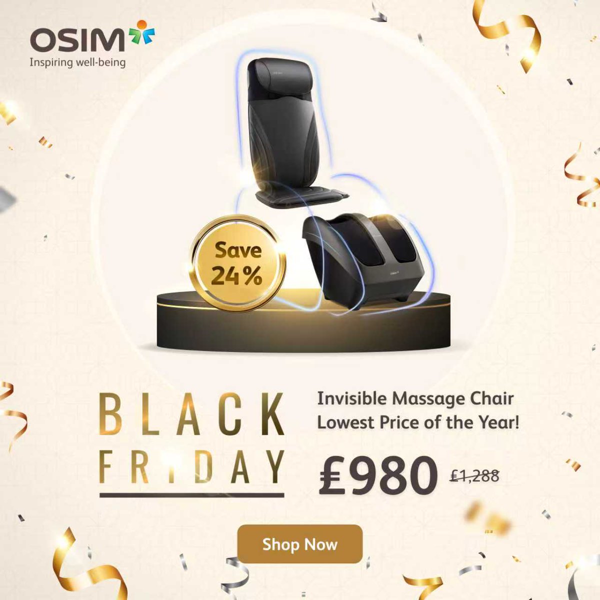 OSIM_UK_EU's tweet image. This Black Friday, experience true luxury at irresistible prices.
OSIM’s exclusive offers ends this week! Don’t miss out.
#OSIM #BlackFriday