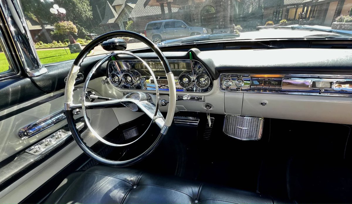 HemmingsNews's tweet photo. This 1957 Cadillac Eldorado Brougham—Body #130—is one of just 400 hand-built examples, finished in gloss black with a stainless roof and concours-winning restoration.

Available Now https://t.co/xEztgu62Kp

#Hemmings #Eldorado #ClassicCadillac #ConcoursWinner #HemmingsFinds https://t.co/QVcoYvva5b