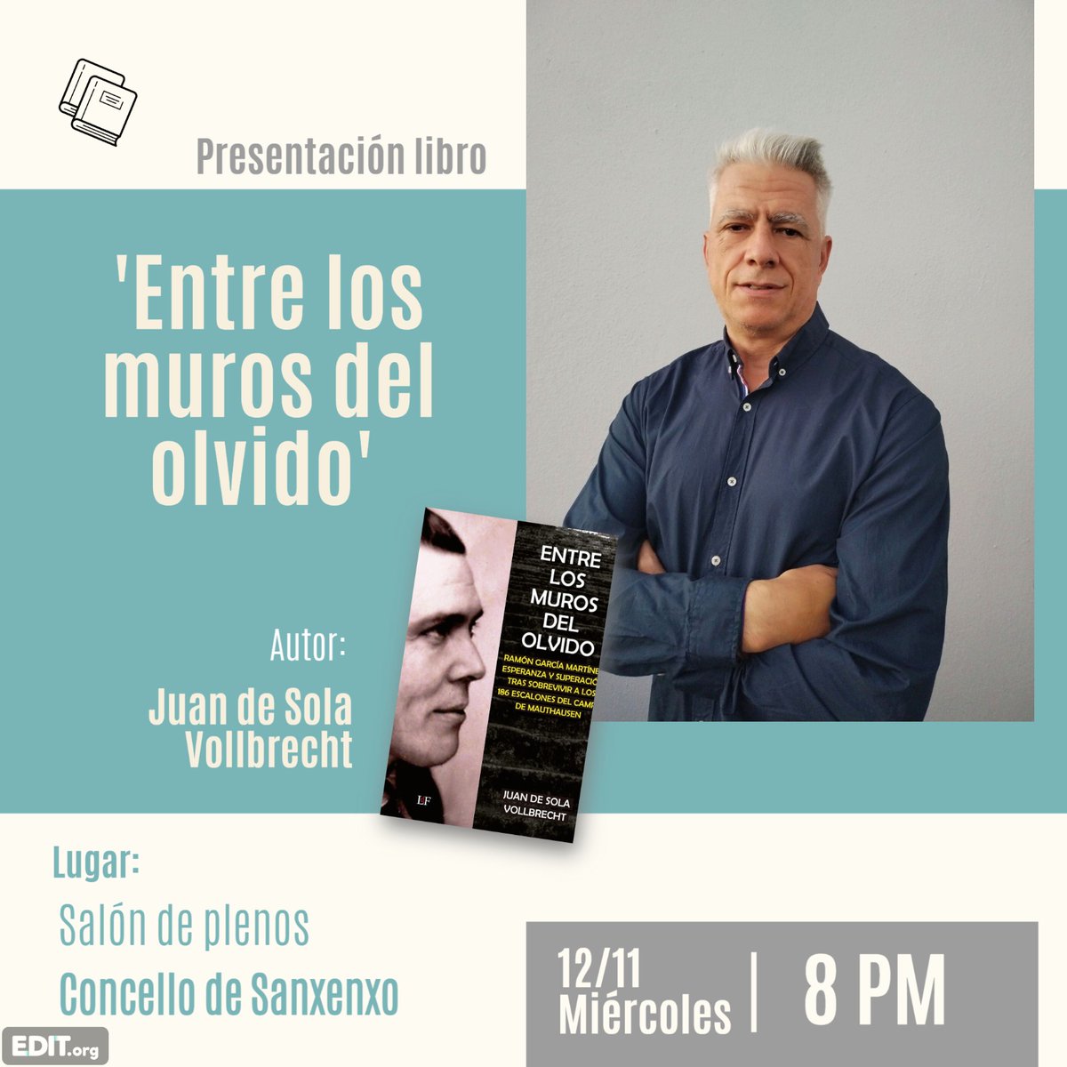 Próxima parada: Sanxenxo.

🗓️Miércoles, 12 Noviembre 2025.
🕖Hora: 20.00h
👉Lugar: Salón de Plenos, concello de Sanxenxo.

¡Te esperamos! 📖