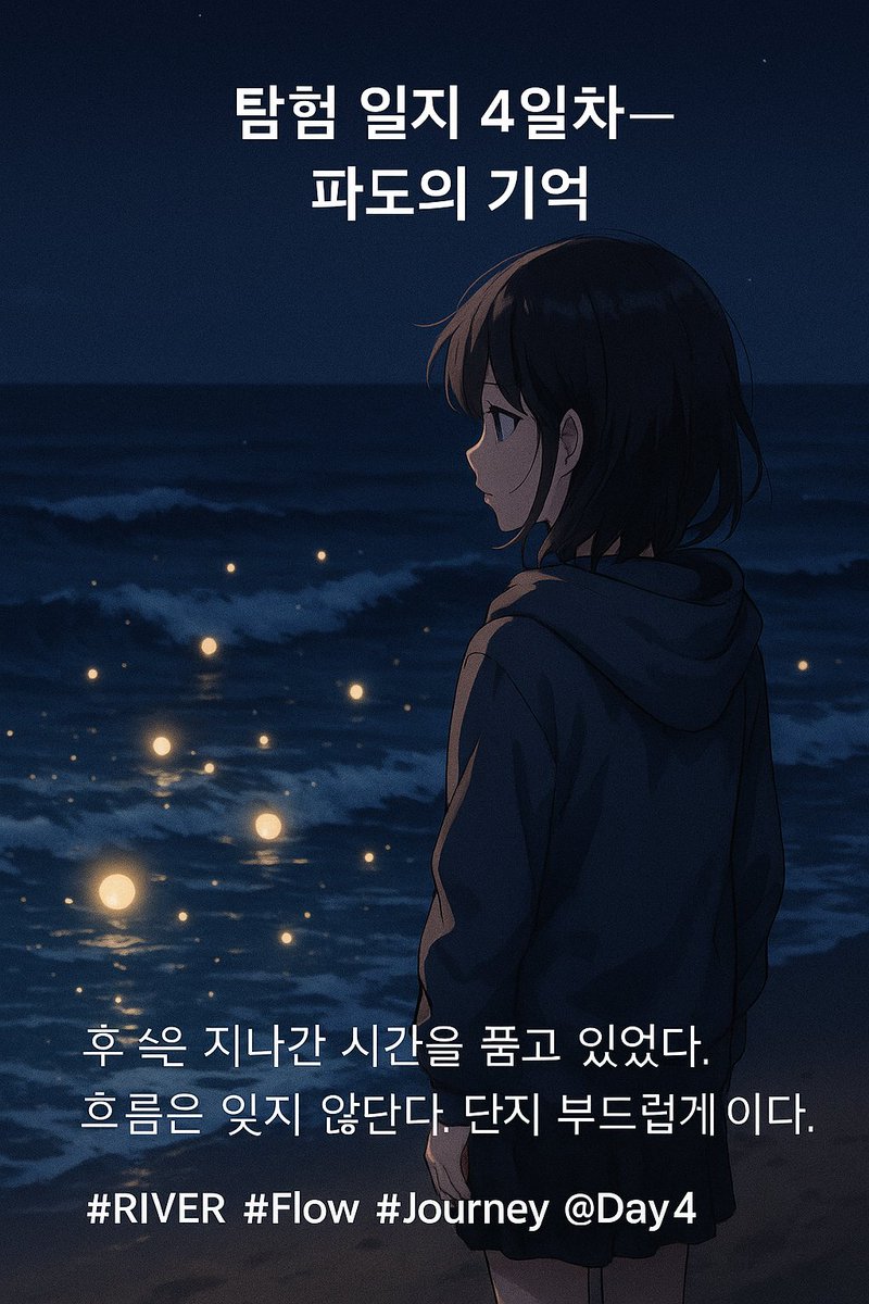 Kaan900as's tweet image. 🌊 탐험 일지 4일차 — 파도의 기억 (Waves of Memory)

💫
파도는 지나간 시간을 품고 있었다.
그 속엔 웃음, 눈물, 그리고 리버의 이름이 있었다.
흐름은 잊지 않는다. 단지 부드럽게 이어질 뿐. 🌊
#RIVER #Flow #Journey #Day4 #리버커뮤니티 #RIVERcommunity
@RiverdotInc @River4fun