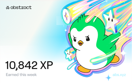 I just earned 10,842 XP on <a href="/AbstractChain/">Abstract</a>! 🎉