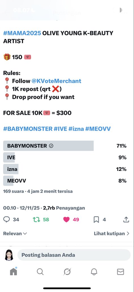 ahyneoy's tweet photo. @VotingStore1 @KVoteMerchant #BABYMONSTER https://t.co/jRizOUKKhO