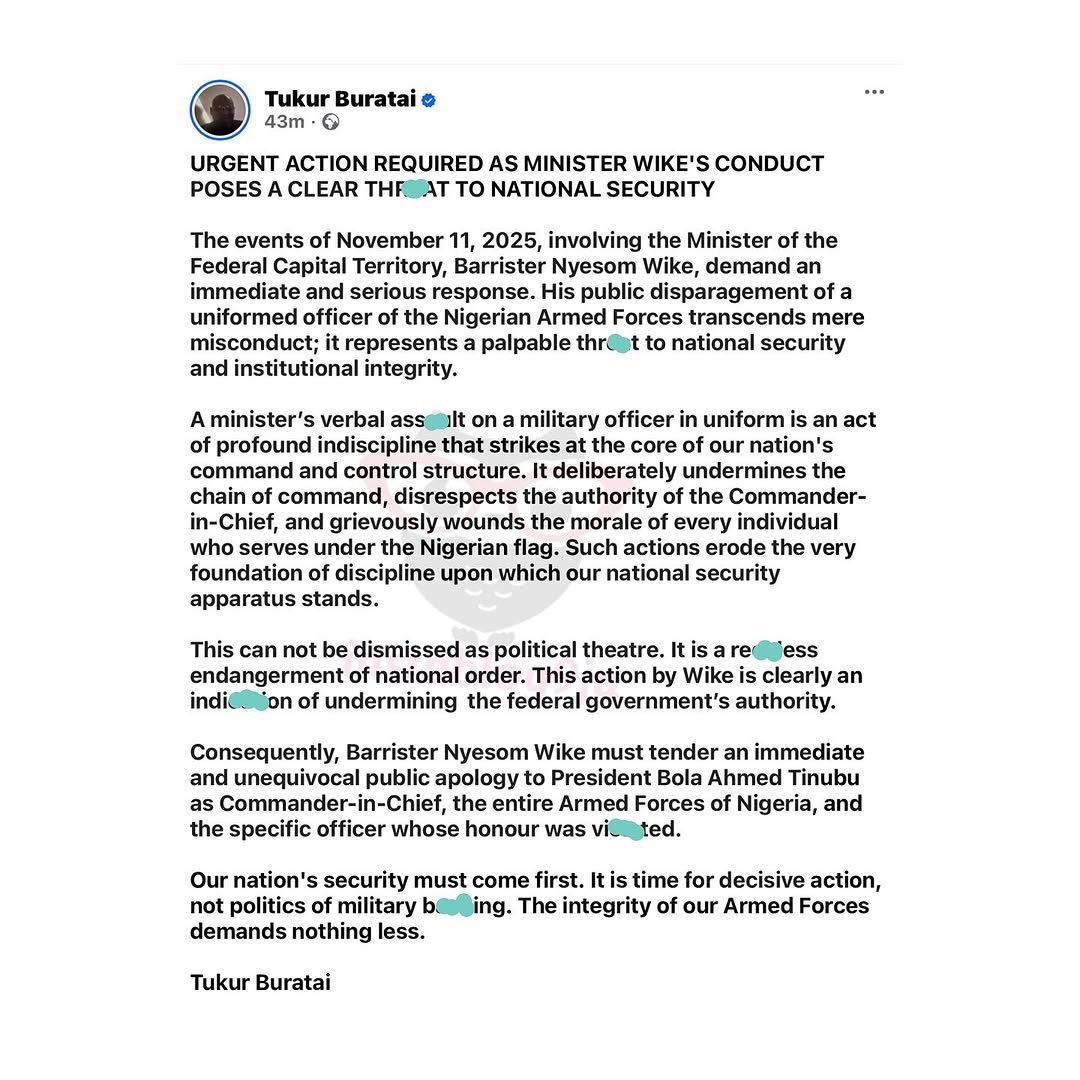 <a href="/vdmempire/">VERYDARKMAN</a> A statement has been released too, demanding public apology from Barr. Wike