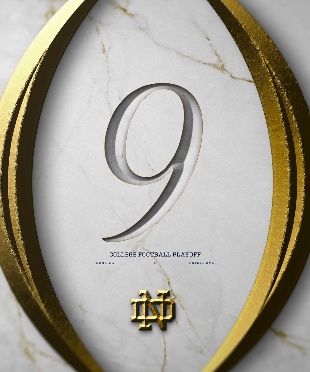 9️⃣ in the College Football Playoff Rankings

#GoIrish☘️