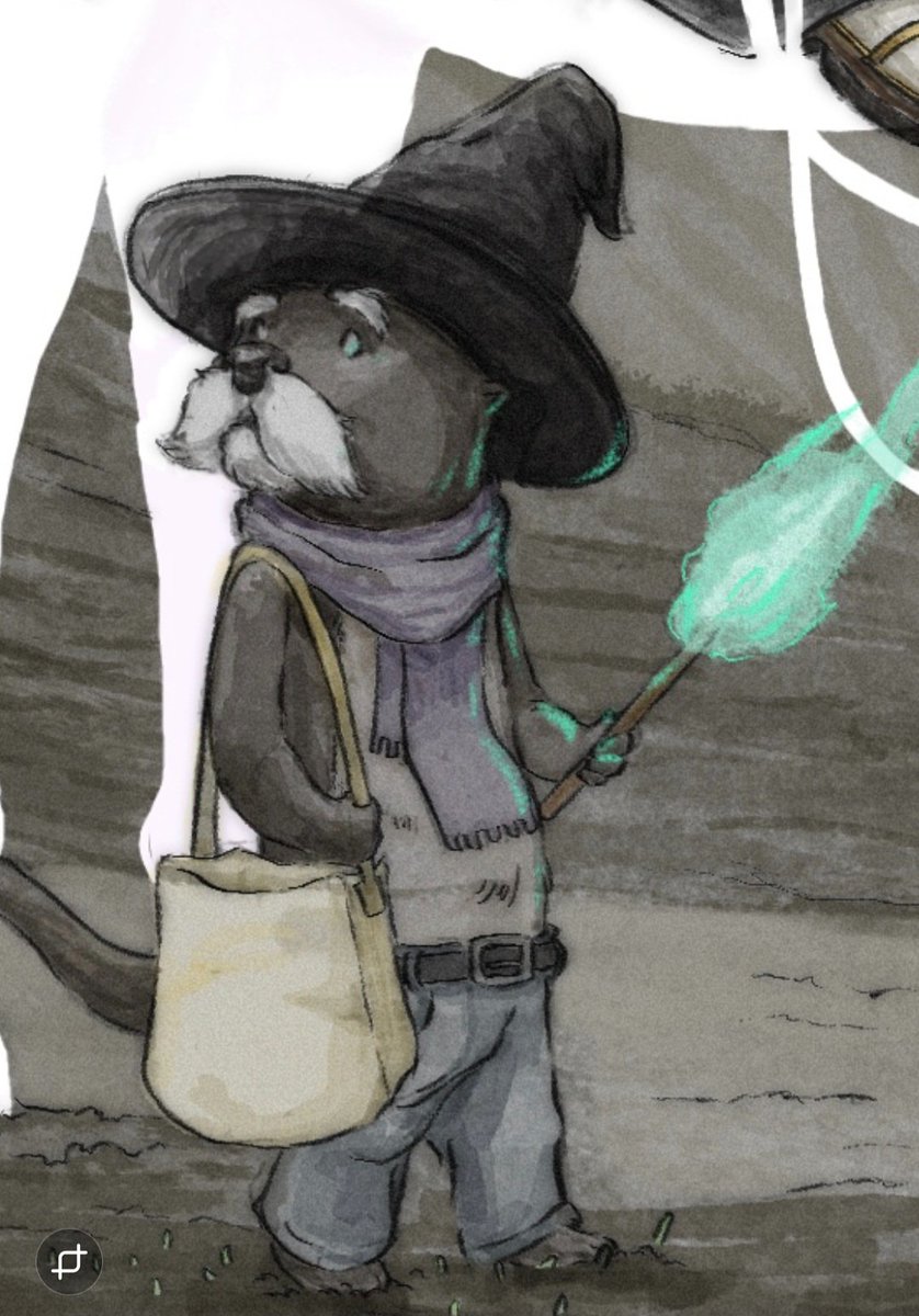 wullagaru's tweet image. This idea popped in my head and it seemed like fun, I like Death's pale horse as just a "negative space"

Alphonse is here too, because of course he is. Though he's noticed something (more?) unsettling off in the distance

#illustration #fantasy #crows #otter #demon #desolation