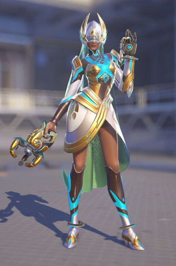 Zenosage's tweet photo. Is it just me or did Symmetra's hero gallery pose change with the mid season 19 patch??? @PlayOverwatch what are you guys up hmmm??? (PLEASE GIVE SYMMETRA A MYTHIC WEAPON NEXT SEASON!!!) #Overwatch2 https://t.co/q7nhDEsNf6