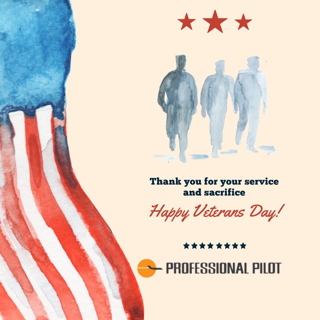 propilot_mag's tweet image. On Veterans Day, we salute the dedicated individuals who transitioned their expertise from military service into the professional cockpit. ✈️
Happy Veterans Day.

#VeteransDay2025 #MilitaryToCivilian #PilotLife #ProfessionalPilotMagazine #HonorOurVeterans #Aviation