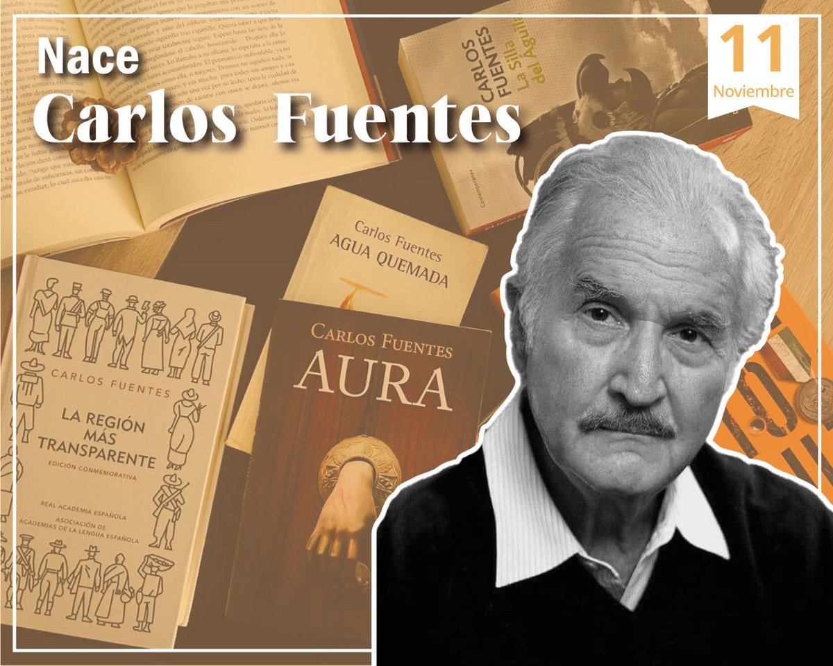 RocioBarcenaM's tweet image. El 11 de noviembre recordamos el nacimiento de Carlos Fuentes, una de las voces más brillantes de la #literatura mexicana.
Su obra nos invita a mirar nuestra historia con profundidad y a soñar con un país más #justo, #libre y #consciente de su identidad.