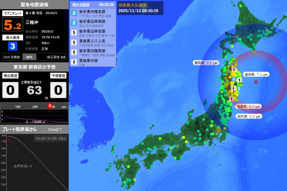 地震速報 (@EqAlarm) / Posts / X