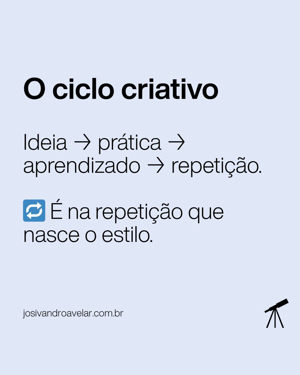 josivandro's tweet image. 👉 Deslize o carrossel e descubra como transformar o hábito em combustível criativo.

#ContentTalks #Comunicação #Criatividade #ConstânciaCriativa #Disciplina #RotinaCriativa #ProduçãoCultural #ProcessoCriativo