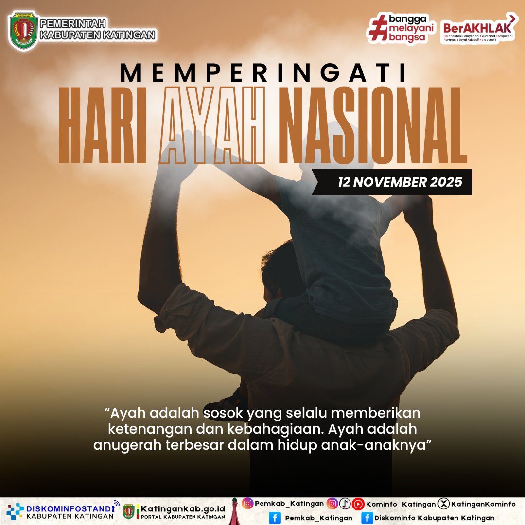 Ayah adalah sunyi yang bekerja paling keras—cahayanya jarang terlihat, tapi arah hidup kita diam-diam ia terangi. Selamat Hari Ayah Nasional. Untuk setiap pengorbanan yang tak disebut, dan cinta yang tak pernah meminta balasan.