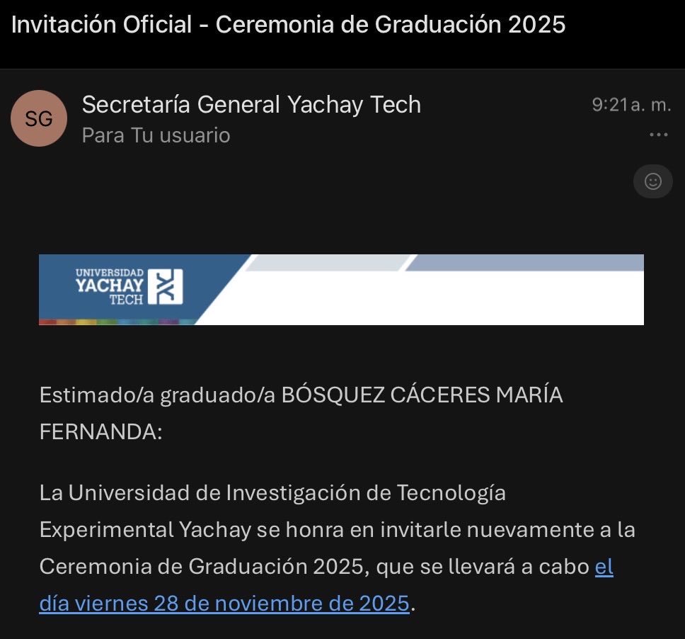 Me llega la invitación a la graduación y apenas me cae la realidad de que ya culminé la maestría 🥺 siempre agradecida con Él de arriba 🙌🏼