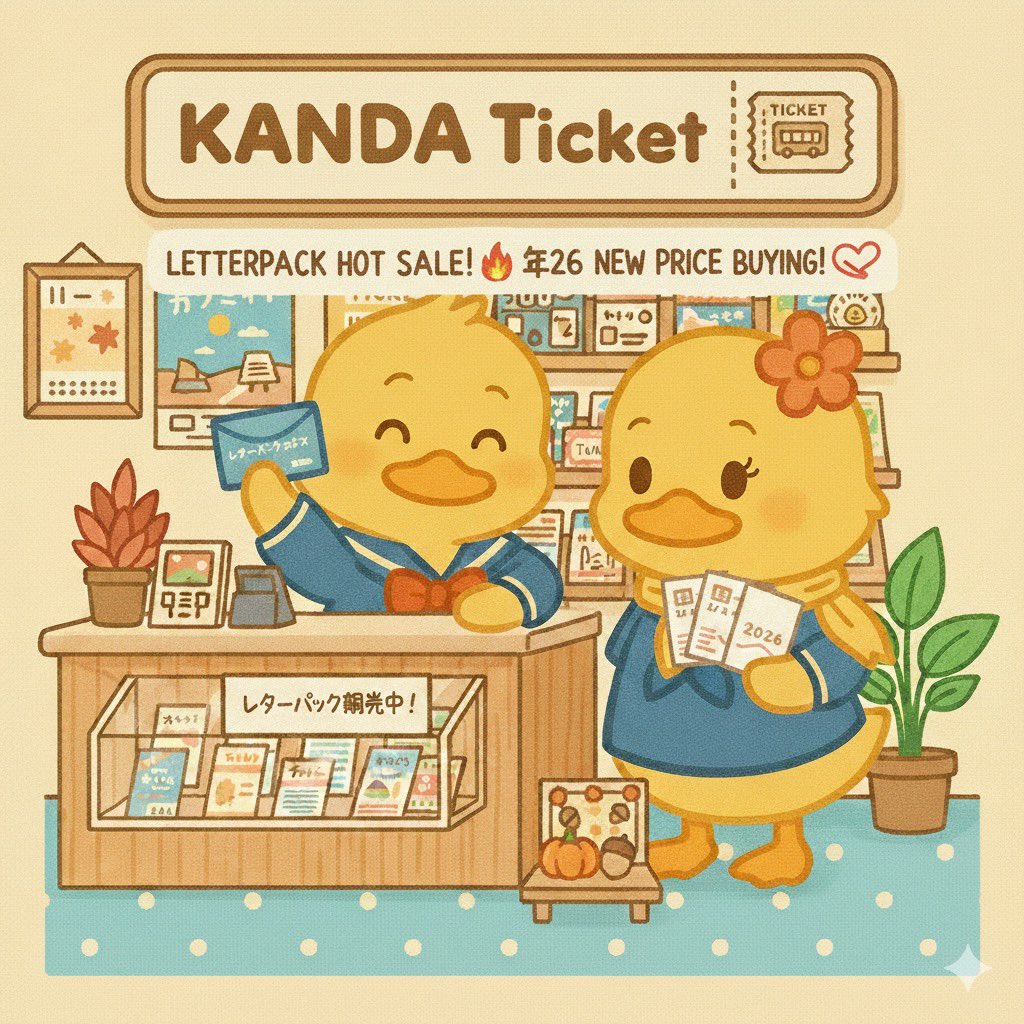 kanda_ticket's tweet image. おはようございます☀️
11月も後半に突入！
神田チケットではレターパック激アツ販売中🔥
さらに2026年の年賀ハガキも高価買取してます💌
今日も元気に営業スタート💪

#神田チケット #レターパック #年賀ハガキ買取 #神田駅東口 #チケットショップ