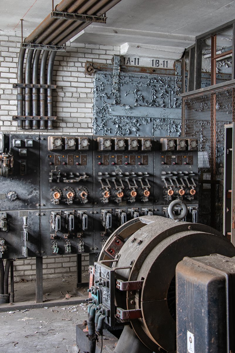 Westinghouse electrical equipment inside an abandoned storage facility in Philadelphia, Pennsylvania.