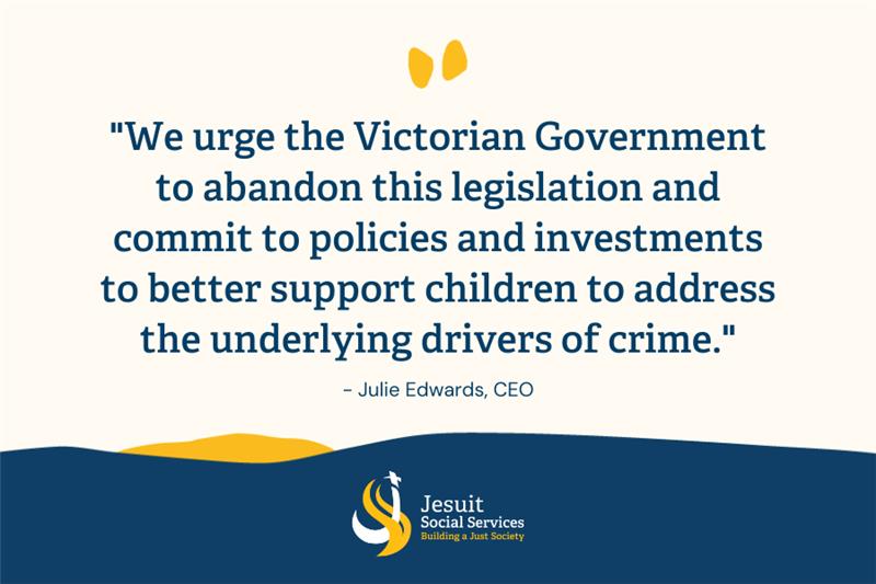 JesuitSocialSer's tweet image. The Victorian Government&apos;s plans for &apos;adult time for violent crime&apos; laws are deeply concerning, will not make the community safer and is incompatible with the fundamental rights of children.

Read our media release: jss.org.au/news-and-media…