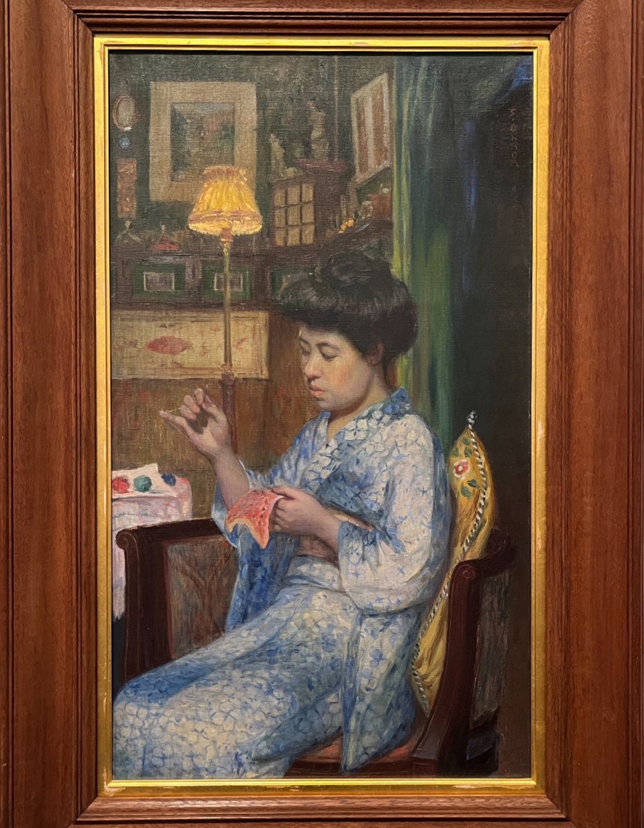 特別展「岡田三郎助」展示作品の紹介No.5〜 ＜ぬいとり＞ 1914(大正3