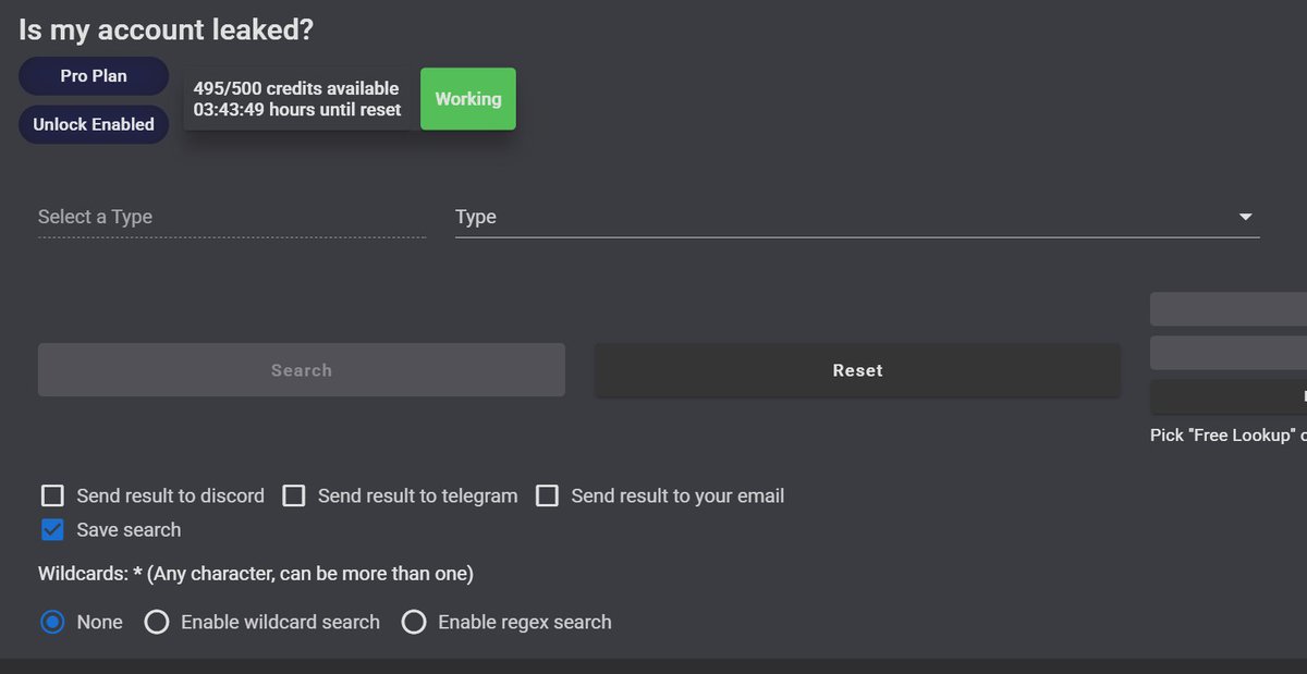 We have fixed an issue with regex / wildcard search in dehashed. Only one option is allowed at once. If you pick both it will fail. This issue could be causing "Bad formatting" error when loading the dehashed searches from your search list.